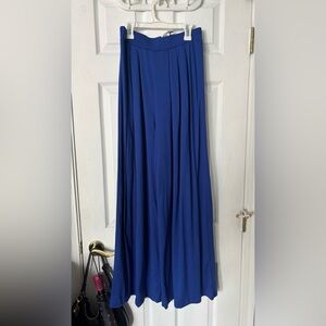 Elegant Royal Blue Wide Leg Pants